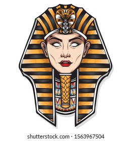 female cleopatra vector logo illustration