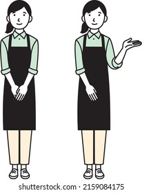 Female clerk to guide(whole body)