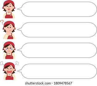 Female clerk upper body illustration