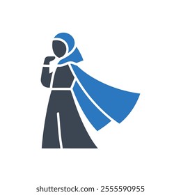 Female Cloak Icon on white background