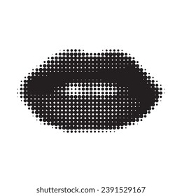 Female close up Lips with halftone dot effect