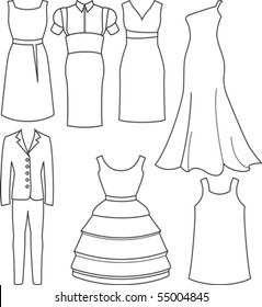 dress line drawing