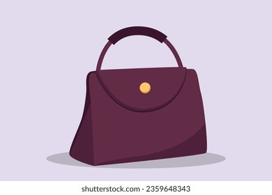 Female clothing and accessories concept. Colored flat vector illustration isolated. 