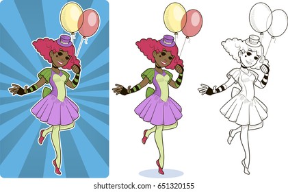 Female clown circus character