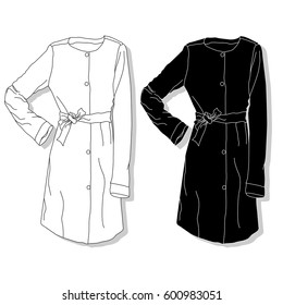 Female coat. Fashion  clothes illustration. 