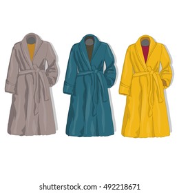 Female coat set. Vector isolated.