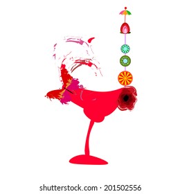 female cocktail with butterfly