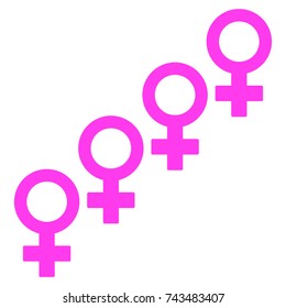 Female Cohort Symbol flat vector pictograph. An isolated icon on a white background.