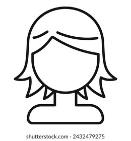 Female coiffure icon outline vector. Fashion trend wig. Barbet short trend