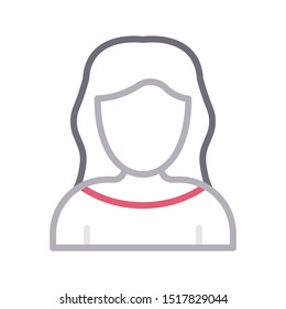 female colour line vector icon