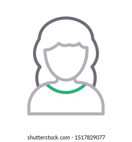 female colour line vector icon
