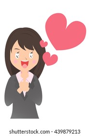 Female company employee to be in love