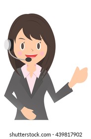 Female company employee, call center, gestures