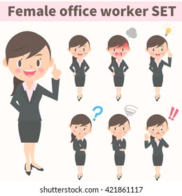  Female company employee of expression set  Asian
