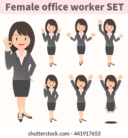 Female company employee set