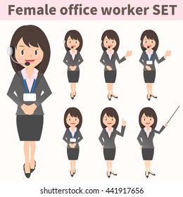 Female company employee set