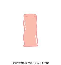 female condom doodle icon, vector illustration