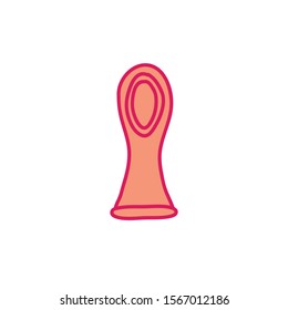 female condom doodle icon, vector illustration