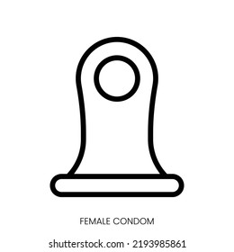 female condom icon. Line Art Style Design Isolated On White Background