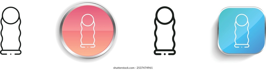 female condom icon. Thin Linear, Regular and Button Style Design Isolated On White Background