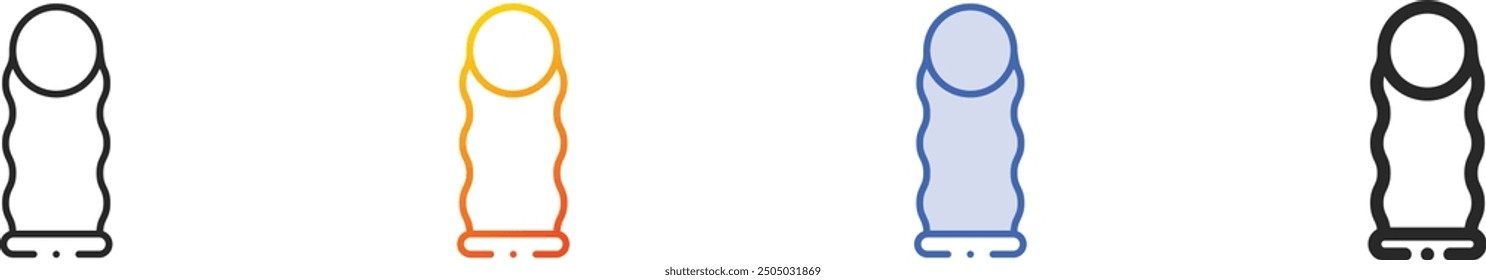 female condom icon.Thin Linear, Gradient, Blue Stroke and bold Style Design Isolated On White Background