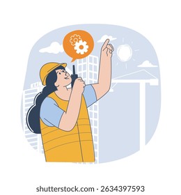 Female Construction Engineer Giving Instructions on Site