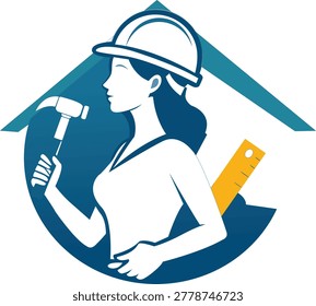 Female Construction Worker Holding Hammer