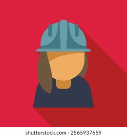 Female construction worker wearing a hard hat as a symbol of workplace safety and gender equality in industrial jobs