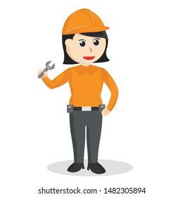 Female construction workers with pliers