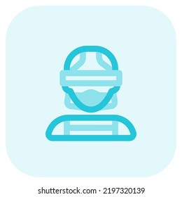 Female Constructor In Mask And Helmet For Precaution.
