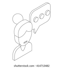 Female consultant and speech bubble icon