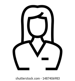 female consultant thin line vector icon
