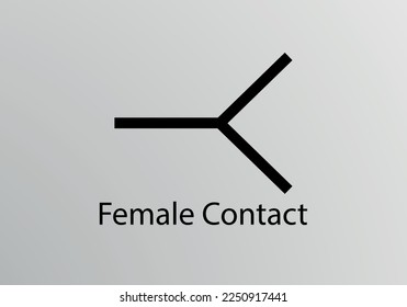 Female Contact Engineering Symbol, Vector symbol design. Engineering Symbols.