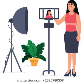 Female Content Creator doing Vlogs