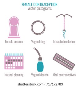 Pregnancy Icons Set Family Parenthood Contraception Stock Vector ...