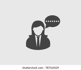 Female Conversion Bubble Icon on gray Background. 