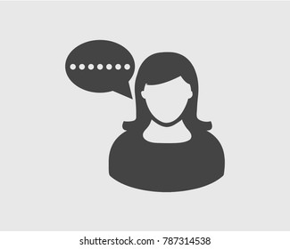 Female Conversion Bubble Icon on gray Background. 