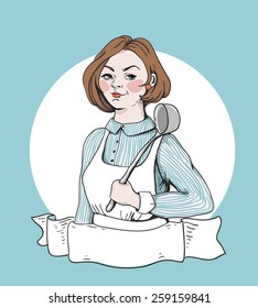 Female cook poster