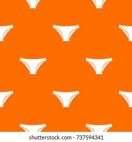 Female cotton panties pattern repeat seamless in orange color for any design. Vector geometric illustration