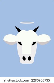 weiblicher Kuhkopf, eid-al-fitr und eid-al-adha-Charakterposter