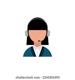 Female customer service icon vector graphics