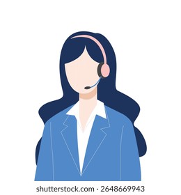 Representante de atendimento ao cliente feminino com fone de ouvido