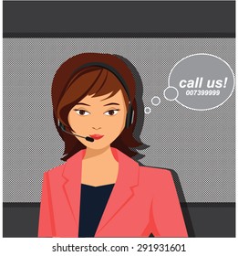 Female Customer Support Operator with Headset 