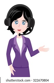 Female customer support operator with headset