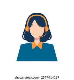 Female customer support portrait vector illustration
