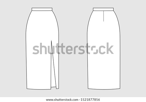 Female Cut Out Straight Skirt Vector Stock Vector (Royalty Free) 1521877856