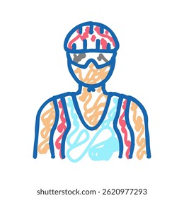 cíclico feminino ícone doodle esboço vetor. sinal cíclico feminino. símbolo isolado ilustração