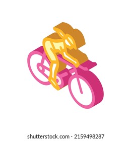 female cyclist isometric icon vector. female cyclist sign. isolated symbol illustration