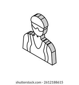 female cyclist isometric icon vector. female cyclist sign. isolated symbol illustration