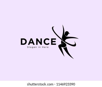 Female Dance Art Logo Ballet Dance Stock Vector (Royalty Free ...